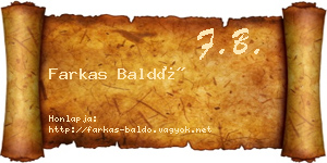 Farkas Baldó névjegykártya